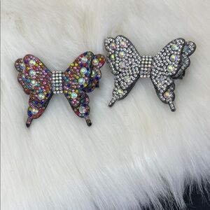 Colorful Rhinestone Butterfly Hair Clips